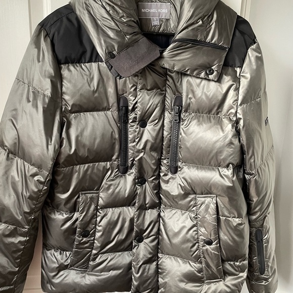 Michael Kors gray and black winter jacket. - Picture 2 of 7